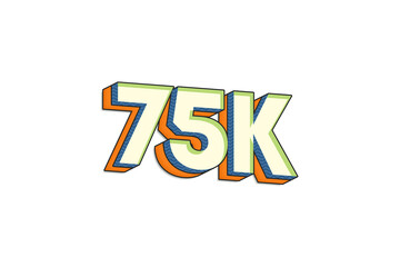 3d render 75K Followers PNG