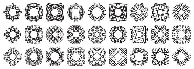 hand drawn geometric shapes octagonal pattern shapes set 