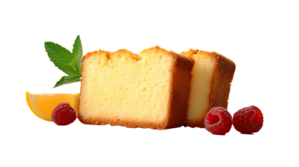 Fresh raw organic chiffon cake bakery on white isolated on clear png background and transparent background. Bakery and pastry concept for cafe and restaurent, AI generative.