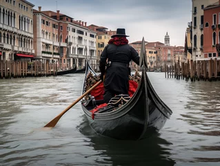 Printed roller blinds Gondolas a person in a gondola on a canal