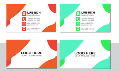 Creative modern name card and business card,Simple,Minimalist,Colorful,double sided business card template modern and clean style