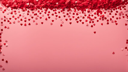 Red heart-pattern wallpaper background for holiday celebration like valentine's day and mother's day, ads or gifts wrap and web design.