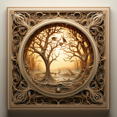 cadre celtique carré, IA generative