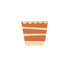 vector pot with brown and white colors illustration