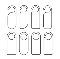 set of door hanger template outline vector illustration
