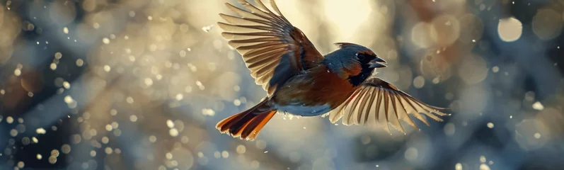 Foto op Plexiglas Bird flying. Bird background. Banner © kramynina