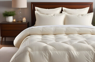 Fototapeta na wymiar bed with pillows. 