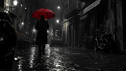 Under the Italian rain-soaked night
