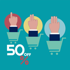 Businessman, online shopping, e-commerce, sales, ordering and shipping.Vector for graphics and web design.price tag online shopping Cash discount coupon for future use promotions, special offers