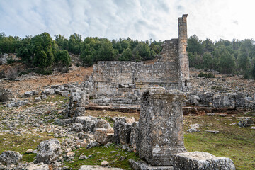 Scenic views of Olba near Uzuncaburç, is an archaeological site in Mersin Province, Turkey,...