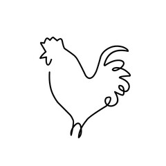 Fototapeta na wymiar One Line Drawing Chicken 