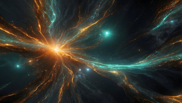 Abstract Star Explosion in Deep Space Background Wallpaper Generative AI