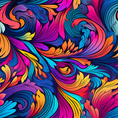 Psychedelic Retro Swirls Pattern