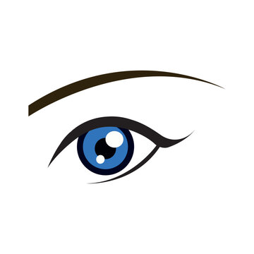 Beautiful blue woman's eye. Vector illustration