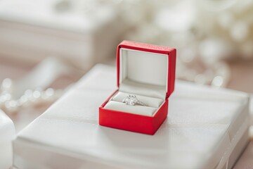 engagement ring for a romantic propose professional photography - obrazy, fototapety, plakaty