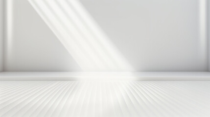 Abstract white light on wall background for display product. Mockup with blank empty scene concept with Generative Ai. - obrazy, fototapety, plakaty