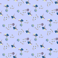 Floral seamless pattern with small flowers on a light background, natural background for fabric design, wallpaper, gift wrapping, home textile pattern