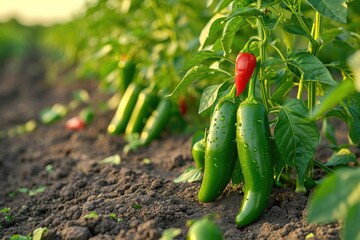 jalapeno pepper in the middle of the tree garden professional photography