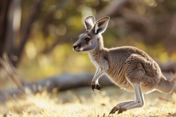 Naklejka na ściany i meble Kangaroo hopping. 