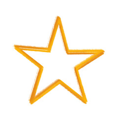 hand drawn golden star shape brush strokes star shape on transparent background 