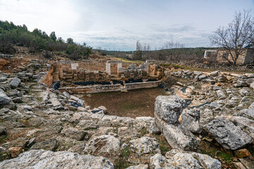 Scenic views of Olba near Uzuncaburç, is an archaeological site in Mersin Province, Turkey,...