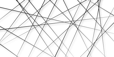 Random chaotic lines. Abstract geometric pattern. Outline monochrome texture.