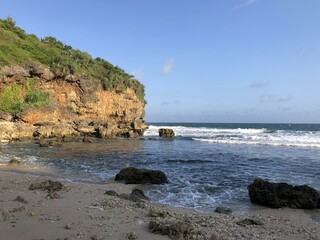 sea view from the top of the hill on the beach
