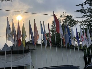 A collection of party flags participating in the Indonesian election