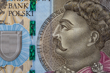 Zbliżenie na polski banknot 500 pln