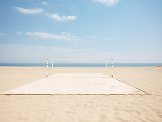 a volleyball net on a beach - Powered by Adobe