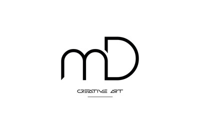 DM, MD, D, M abstract letters logo monogram