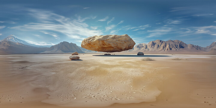 surreal sand dunes and mountains 8K VR 360, spherical panorama 