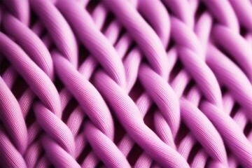 Pink purple knitted knitted pattern. Large volume loops. Knitted background.