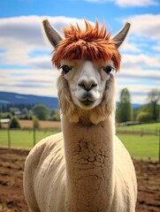 Obraz premium Llama Fleece Farm: Captivating Country Animals