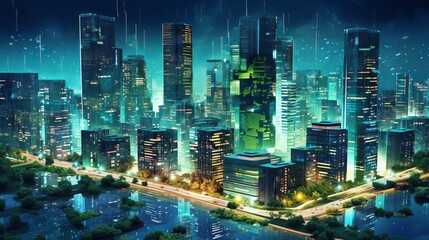 Investment in smart city technologies for improved. AI generated - obrazy, fototapety, plakaty