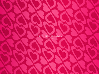 Seamless red love heart pattern illustration. Cute romantic pink hearts background print. Valentine's day holiday background texture, romantic wedding design. Romantic greeting card.