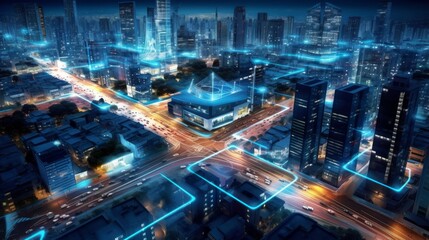 Smart city solutions develop integrated systems. AI generated