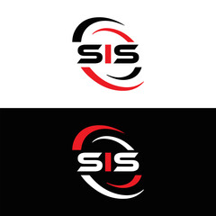 SIS logo. S I S design. White SIS letter. SIS, S I S letter logo design. Initial letter SIS letter logo set, linked circle uppercase monogram logo. S I S letter logo vector design.	
