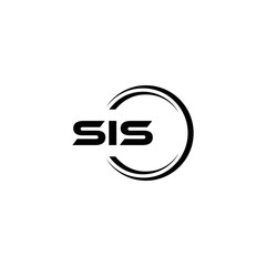 Obraz premium SIS logo. S I S design. White SIS letter. SIS, S I S letter logo design. Initial letter SIS letter logo set, linked circle uppercase monogram logo. S I S letter logo vector design. 
