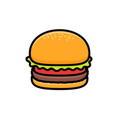 シンプルなハンバーガーのイラスト.