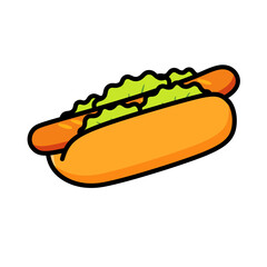 シンプルなホットドッグのイラスト.