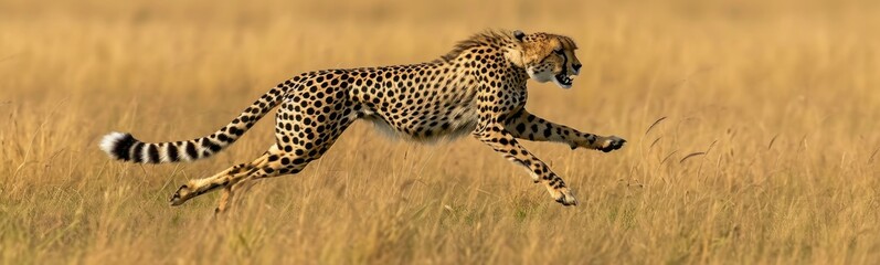 Naklejka premium Cheetah running . Banner