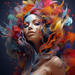 autumn fantasy woman, femme fantaisie de l'automne, IA generative