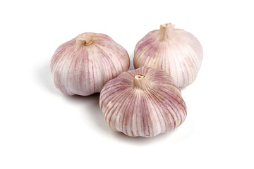 Garlic bulbs, isolated on white background.