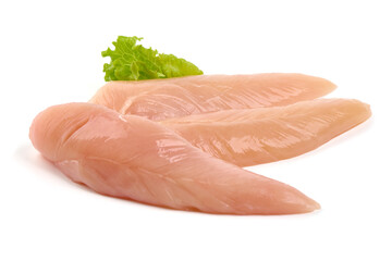 Chicken Breast Mini Fillets, isolated on white background. High resolution image.