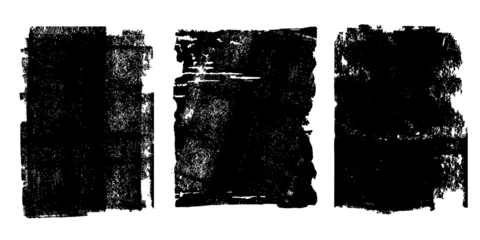 Fotobehang Three rolled ink textures,  eroded print, original scans. © Shaun