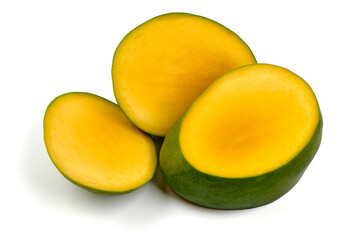 Ripe mango fruit, isolated on white background. High resolution image.