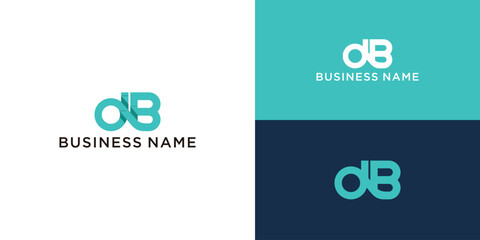 initial letter db linked circle lowercase logo - obrazy, fototapety, plakaty