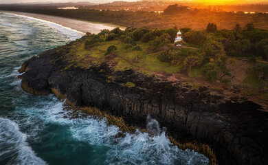 Sunset at the Fingal Head lighthouse