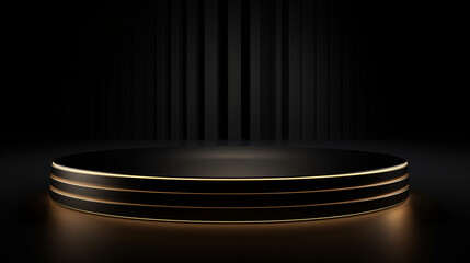 Black podiums 3d background with cylinder podium podium scene abstract minimal scene
